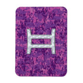 パールライクジェミニ〔占星術の〕十二宮図サインオンデジタル迷彩柄 マグネット (縦)