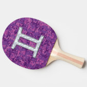 パールライクジェミニ〔占星術の〕十二宮図サインオンデジタル迷彩柄 卓球ラケット (横)