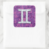 パールライクジェミニ〔占星術の〕十二宮図シンボルデジタルカモフラージュ スクエアシール (バッグ)