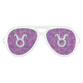 パールライスタウルス〔占星術の〕十二宮図サインオンピンクデジタル迷彩柄 アビエーターサングラス (正面)