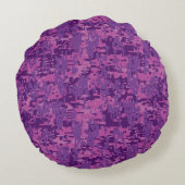 パールライスタウルス〔占星術の〕十二宮図サインオンピンクデジタル迷彩柄 ラウンドクッション (裏面)