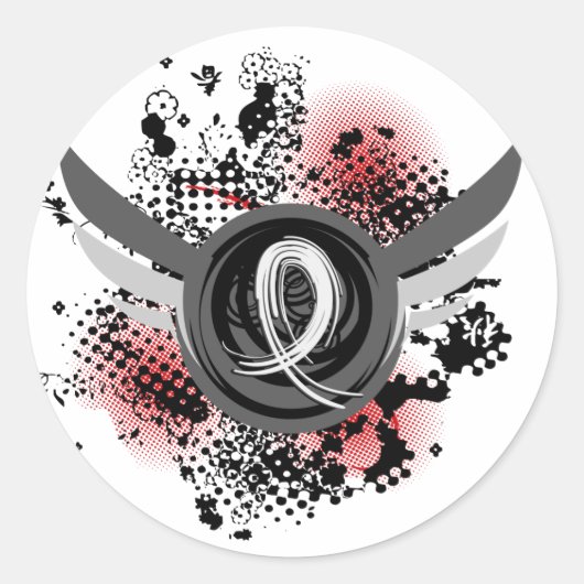 パールリボン及び翼肺がん ラウンドシール (正面)