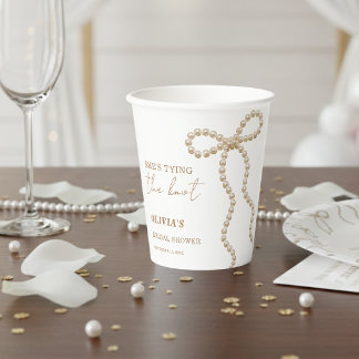 パールリボン シース・タイイング・ザ・ノット リボン ウェディングシャワー 紙コップ