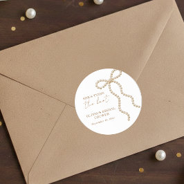 パールリボン ブライダルシャワー シーズ タイング ザ ノット   ラウンドシール