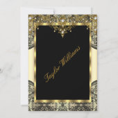 パールレース金ゴールドクリームグラマールバースデーパーティー 招待状 (裏面)