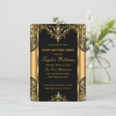 パールレース金ゴールドブラックグラマールバースデーパーティー2 招待状 (スタンド正面)