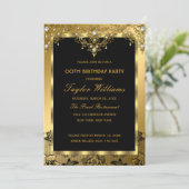 パールレース金ゴールドヴィンテージグラマールバースデーパーティー 招待状 (スタンド正面)