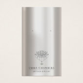 パールロータスフラワーイヤリングジュエリーディスプレイカード (正面)