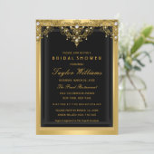 パールヴィンテージグラマー金ゴールドブライダルシャワー 招待状 (スタンド正面)