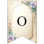 パール付きの花飾りフレームのバンティング フラッグ (第2の旗)