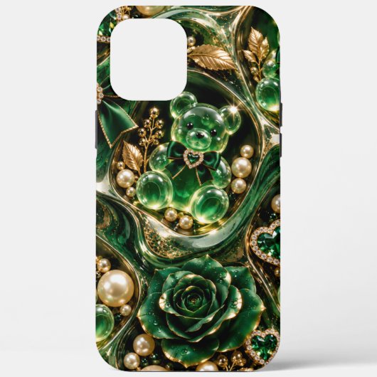 パール付きエメラルドグミーベアiPhoneケース Case-Mate iPhoneケース (裏面)