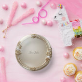 パール付きゴールドオーナメントフレーム ペーパーボウル (パーティー)