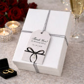 パール付きブラックリボン オールドマネースタイルのウェディングシャワー ギフトタグ