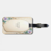 パール付き花柄装飾ラゲッジタグ ラゲッジタグ (裏面横)