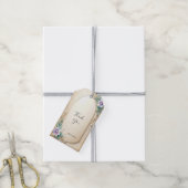 パール付き花飾りフレーム ギフトタグ (より糸付き)