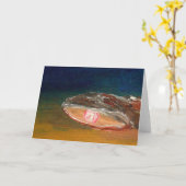 パール入り牡蠣 – グリーティングカード (黄色い花)