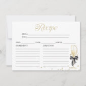 パール及びプロセッコブライダルシャワーレシピカード 招待状 (正面)