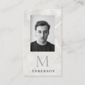 パール大理石男らし写真qrcode 名刺 (正面)