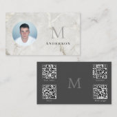 パール大理石男らし写真qrcode 名刺 (正面/裏面)