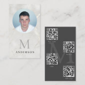 パール大理石男らし写真qrcode 名刺 (正面/裏面)