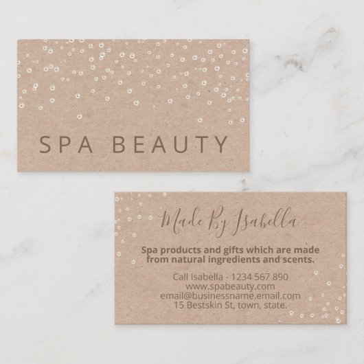 パール手作りスパ浴浸せっけん体バター 名刺 (正面/裏面)