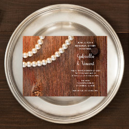 パール素朴カントリーバ結婚ンズリハーサルディナー 招待状