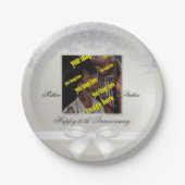 パール結婚周年記念30thホワイトディスポーザブル ペーパープレート (正面)