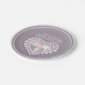 パール結婚記念写真ハート紙プレート ペーパープレート (アングル)