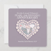 パール結婚記念日30周年写真招待状 招待状 (正面)