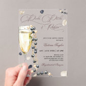 パール花びらとプロセッコブライダルシャワー アクリル招待状 (インサイチュ (ポータブル))