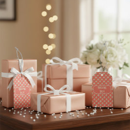 パール詳細付きカスタム コーラル サンクス ギフト タグ