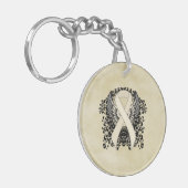 パール認識度リボンと翼 キーホルダー (正面左)