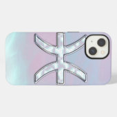パール調の魚座デザイン iPhoneケース (裏面横)