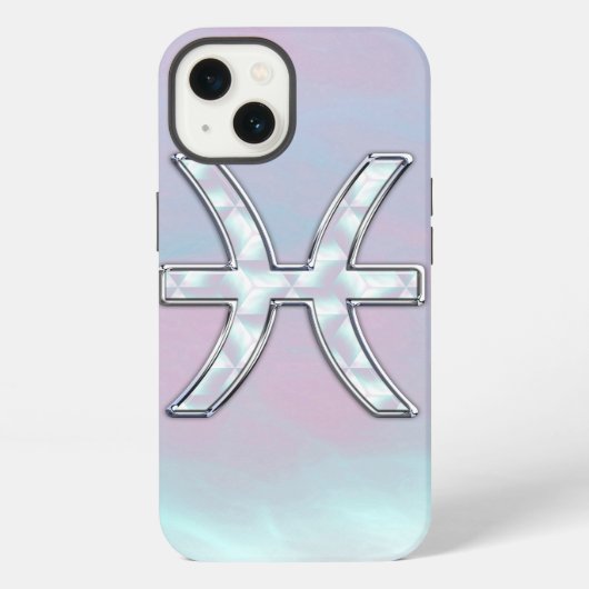 パール調の魚座デザイン iPhoneケース (裏面)