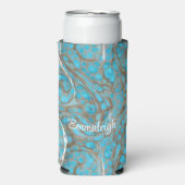 パール調大理石ストーン モノグラム スリム缶クーラー (Seltzer正面)