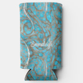 パール調大理石ストーン モノグラム スリム缶クーラー (正面)