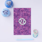 パール調癌〔占星術の〕十二宮図標識オンデジタル迷彩柄 チラシ (シングル)