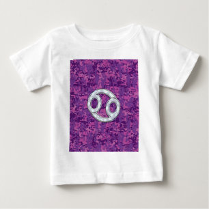パール調癌〔占星術の〕十二宮図標識オンデジタル迷彩柄 ベビーTシャツ