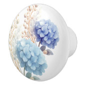 パール赤面パウダーブルーアジサイの水彩 セラミックノブ (右)