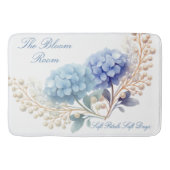 パール赤面パウダーブルーアジサイの水彩 バスマット (正面)