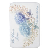 パール赤面パウダーブルーアジサイの水彩 バスマット (正面縦)