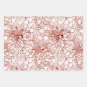 パール赤面ピンクローズ金ゴールドフローラ結婚ズ ラッピングペーパーシート (正面2)