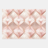 パール赤面ピンクローズ金ゴールドフローラ結婚ズ ラッピングペーパーシート (正面)