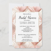 パール赤面ピンクローズ金ゴールドブライダルシャワー 招待状 (正面)