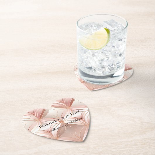 パール赤面ピンクローズ金ゴールド抽象芸術結婚ズ ペーパーコースター (インサイチュ)