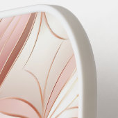 パール赤面ピンクローズ金ゴールド抽象芸術 ピックルボールラケット (左詳細)