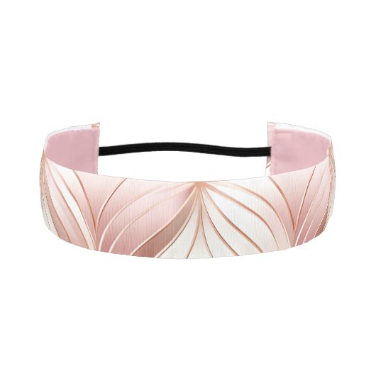 パール赤面ピンクローズ金ゴールド アスレチックヘッドバンド (正面)