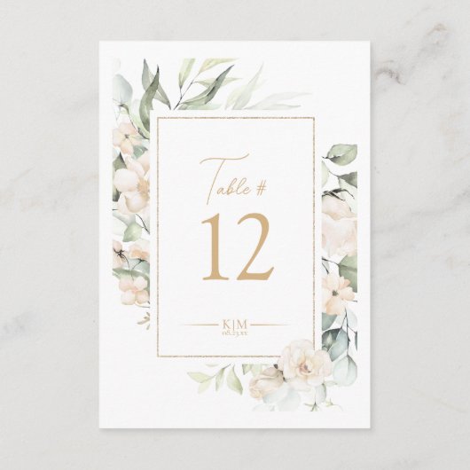 パール赤面フローラエレガンステーブル番号ID989 招待状 (裏面)