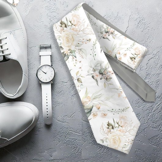 パール赤面フローラエレガンスパターンセージID989 ネクタイ