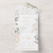 パール赤面フローラエレガンス結婚ズID989 オールインワン招待状 (内側)